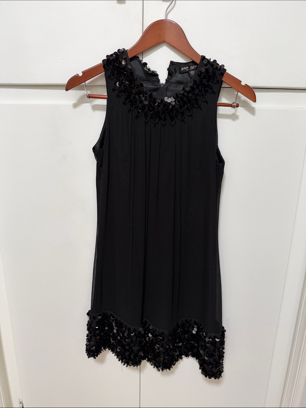 Betsey Johnson Black Sleeveless Sequin-Embellished Camisole